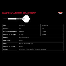 Laden Sie das Bild in den Galerie-Viewer, Bull`s Luna Triton Steeldarts 90%