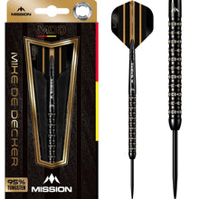 Laden Sie das Bild in den Galerie-Viewer, Mission Mike De Decker Black &amp; Gold Steeldarts
